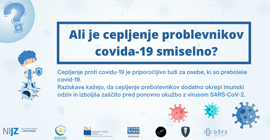 Epidemiologi poudarjajo, da je cepljenje prebolelih smiselno. Vir slike: Cepimo.se.