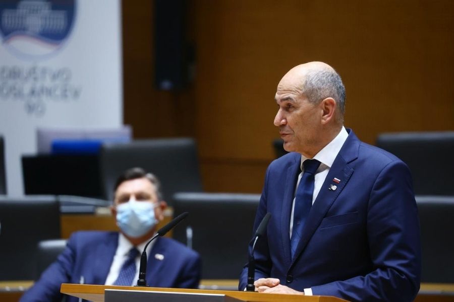 Predsednik republike Borut Pahor in predsednik vlade Janez Janša. Vir slike: rtvslo.