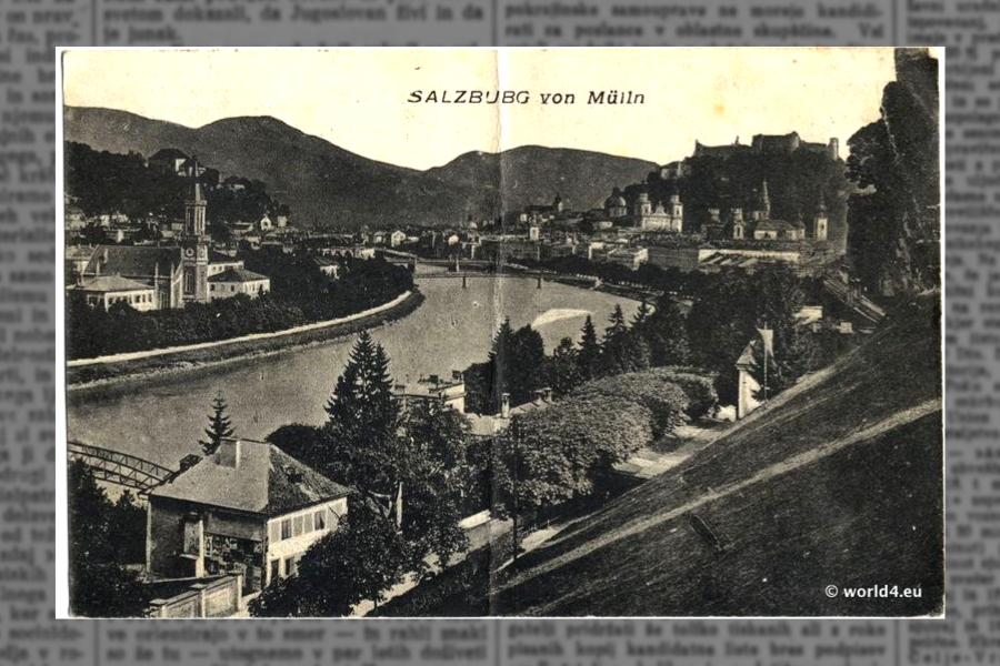 Avstrijsko mesto Salzburg v letu 1922. Vir slike: World4.eu.