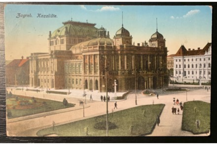 Slovenec: Zagreb na razglednici iz leta 1922. Vir slike: Kupindo.