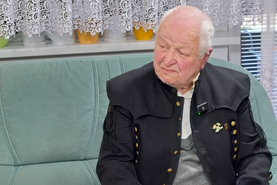 Med rudarji: Vinko Povše. Foto: Matjaž Lavrič.