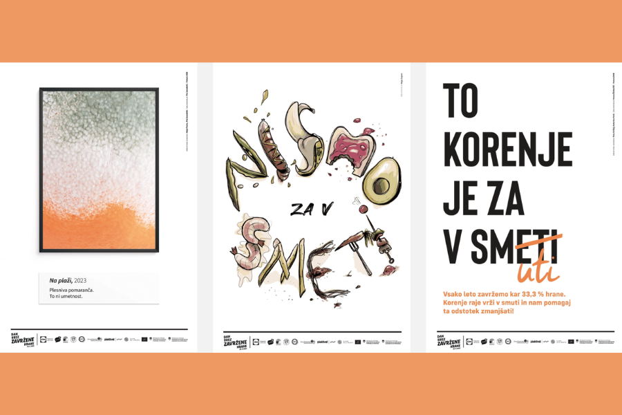 Zmagovalni plakati na temo zavržene hrane. Vir slike: Naša super hrana.