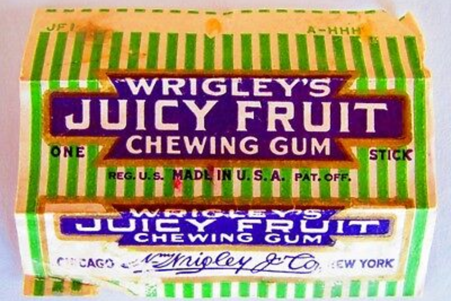 Žvečični gumi Wrigley iz leta 1923. Vir slike: Ebay.