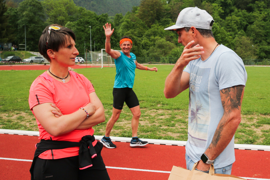 Tadeja Brankovič je bila častna pokroviteljica 11. Zasavskega humanitarnega teka za onkološke bolnike, ki se ga je udeležil tudi kajakaš Peter Kauzer. Foto: osebni arhiv Igor Gošte.
