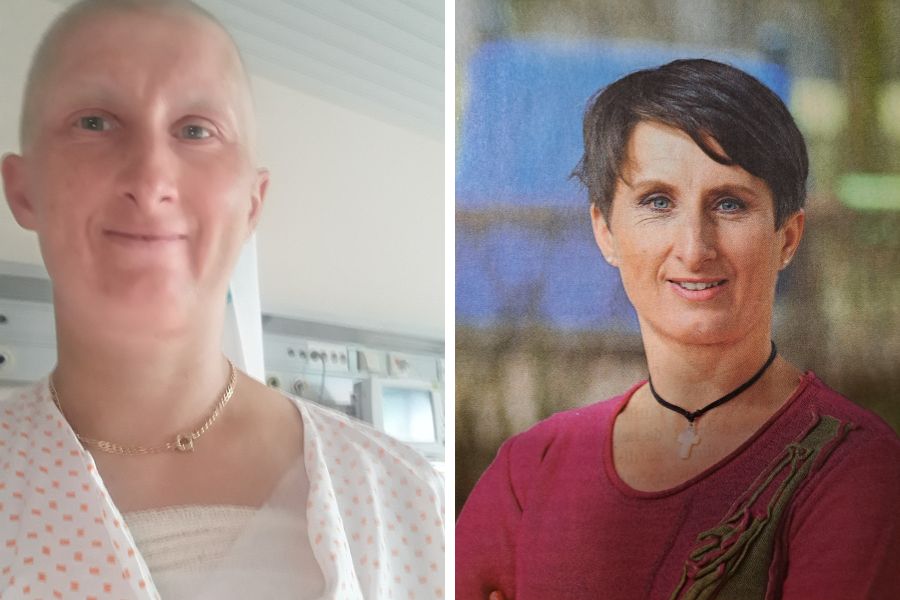 Levo: Tadeja je pred štirimi leti preživljala težke trenutke v tekmi z rakom. A se ni dala. Desno: Tadeja danes. Foto: osebni arhiv Tadeja Brankovič.