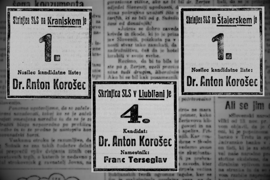 Pred 100 leti so se bližale tudi volitve, na katerih je med drugim sodelovala tudi Slovenska ljudska stranka. Vir slike: dLib.