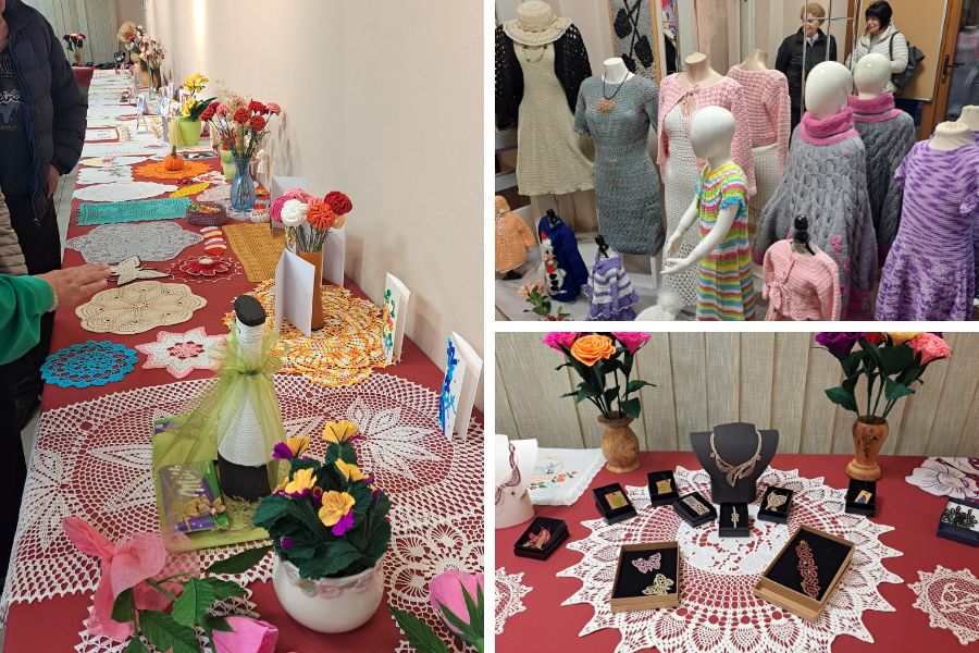 Nekaj utrinkov bogate razstave ročnih del sekcije ROKI. Foto: Igor Gošte.